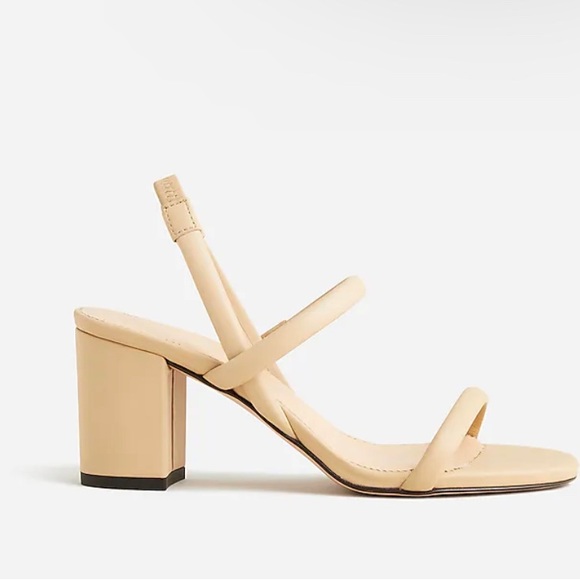 J. Crew NIB Lucie Slingback Block-Heel Sandals in Leather - Black - Picture 3 of 5